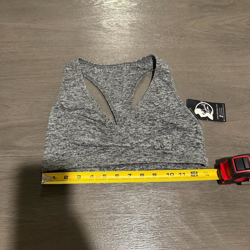 Celestial Bodiez Gray Sports Bra, Size Medium